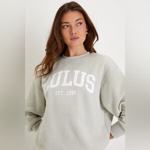 Lulus Anniversary Sage Green Graphic Pullover Sweatshirt